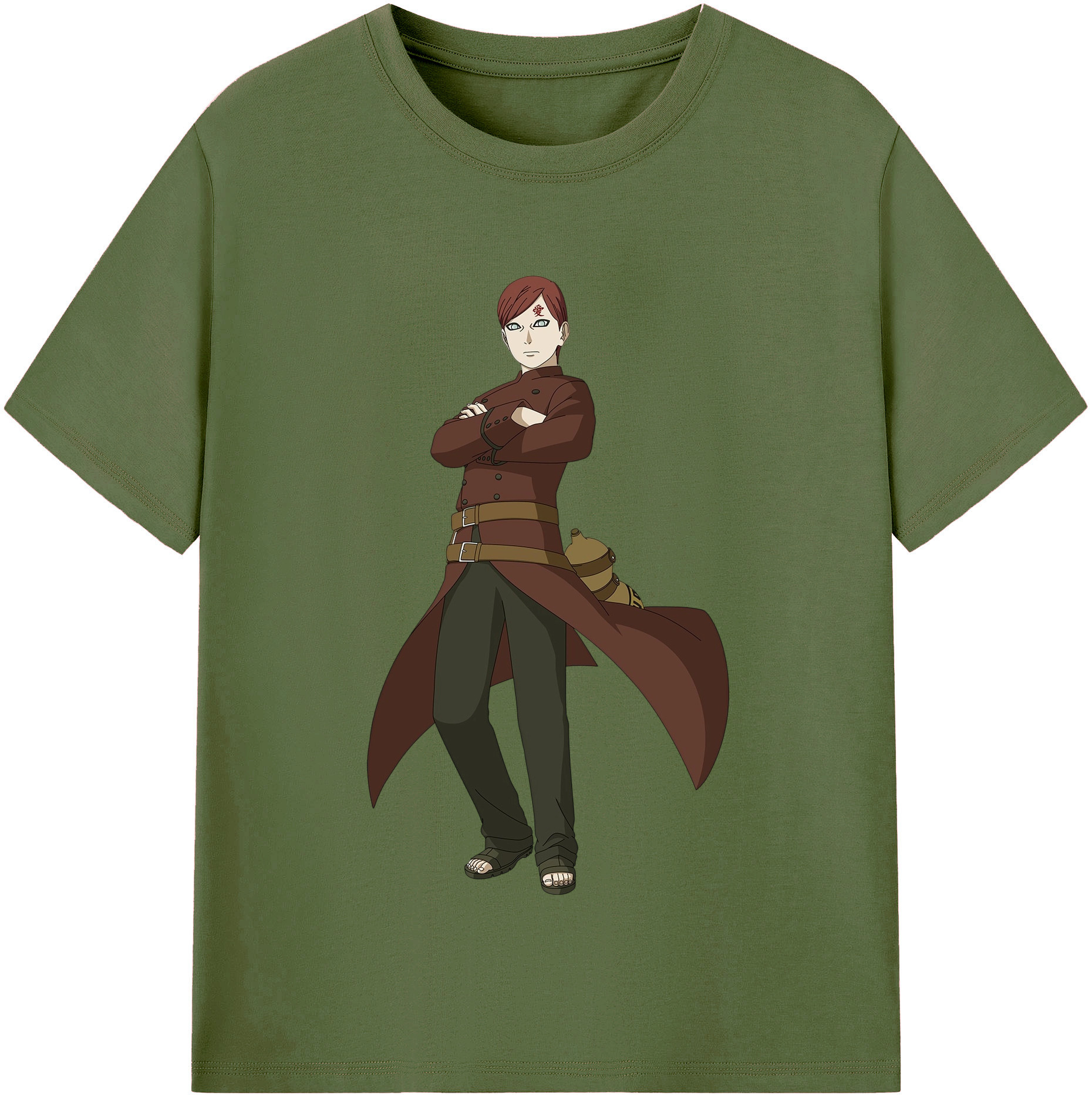 （画像用） NARUTO -ナルト- ガアラ Gaara 綿100％半袖Tシャツ（フロントプリント）